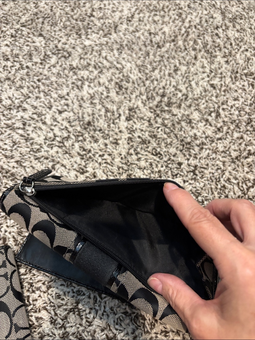 Coach Signature Canvas Wallet in Black and Tan - Picture 6 of 6